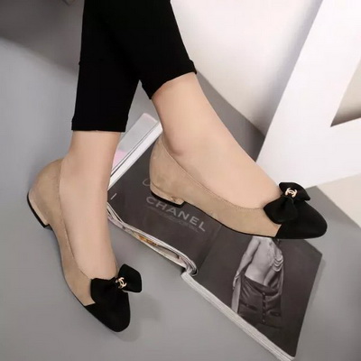 CHANEL Shallow mouth flat shoes Women--092